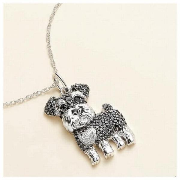 Joyeria de Cadenas MXEDG-001 1Pza Schnauzer Negro Metal Cadena y Dije, DogNeck18