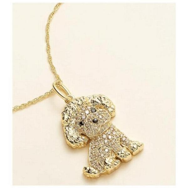 Collares para Regalar MXENG-001 1Pza Poodle Dorado Metal Cadena y Dije, DogNeck22