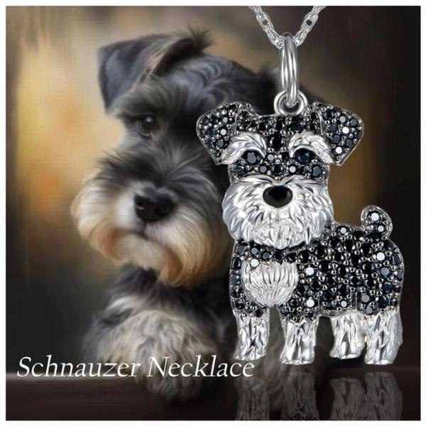 Joyeria de Cadenas MXEDG-001 1Pza Schnauzer Negro Metal Cadena y Dije, DogNeck18