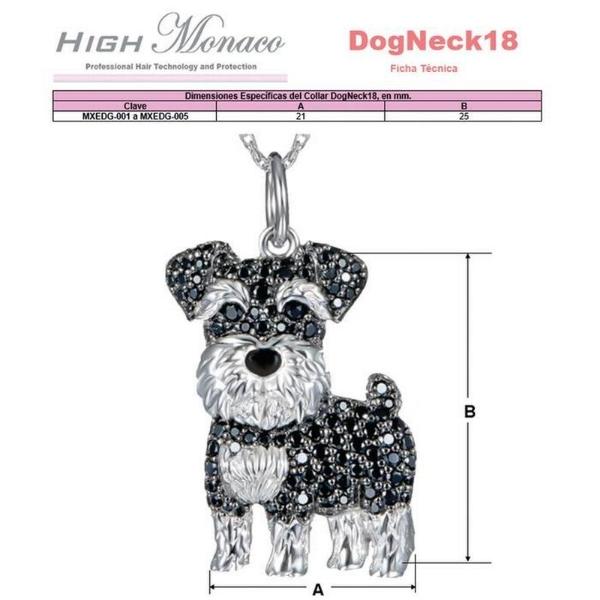 Joyeria de Cadenas MXEDG-001 1Pza Schnauzer Negro Metal Cadena y Dije, DogNeck18