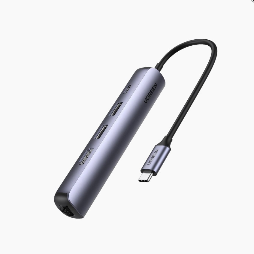 HUB USB-C (Docking Station) 5 en 1,  10919  UGREEN Ultra Delgado 2 USB-A 3.1 a (5 Gbps) Pequeño y Ligero, Caja de Aluminio.