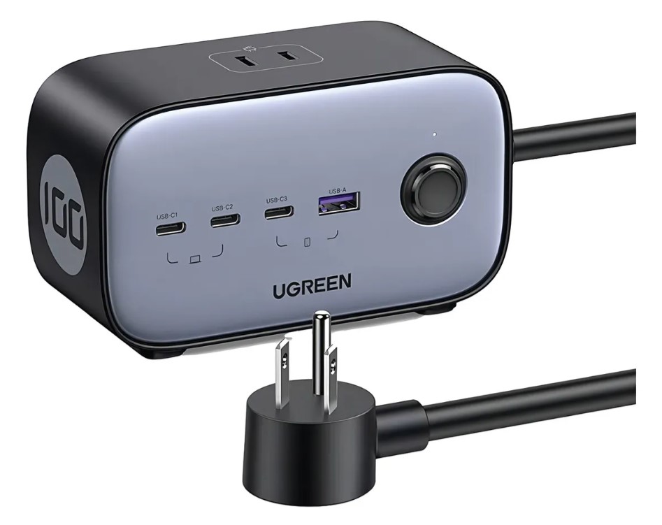 Cargador de Escritorio y Tomacorriente Múltiple 40896 UGREEN 3 Puertos USB-C 1 Puertos USB-A 3 Tomacorriente de CA