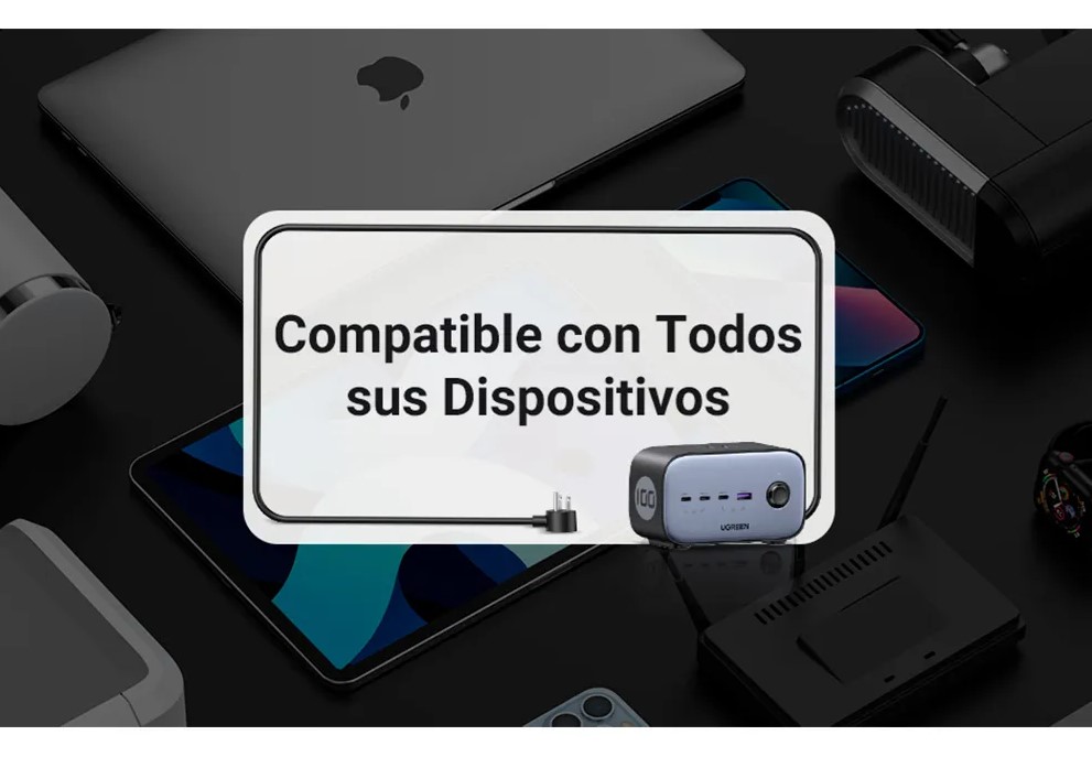 Cargador de Escritorio y Tomacorriente Múltiple 40896 UGREEN 3 Puertos USB-C 1 Puertos USB-A 3 Tomacorriente de CA