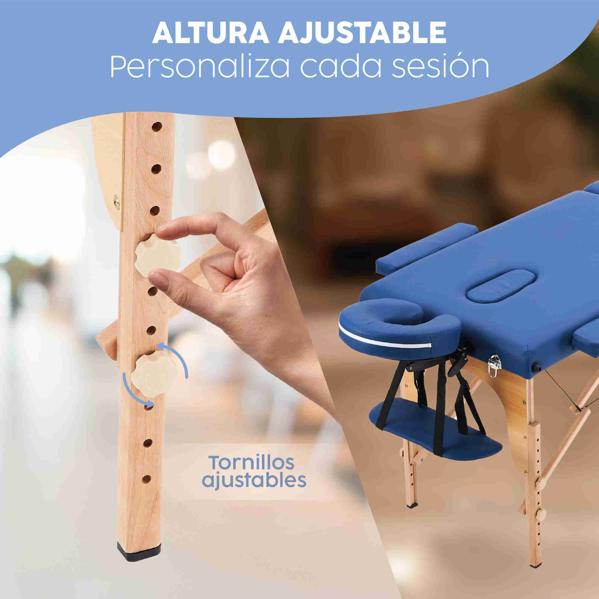 Cama Para Masajes, Spa, Tatuajes Y Terapia Física, Estuche Azul