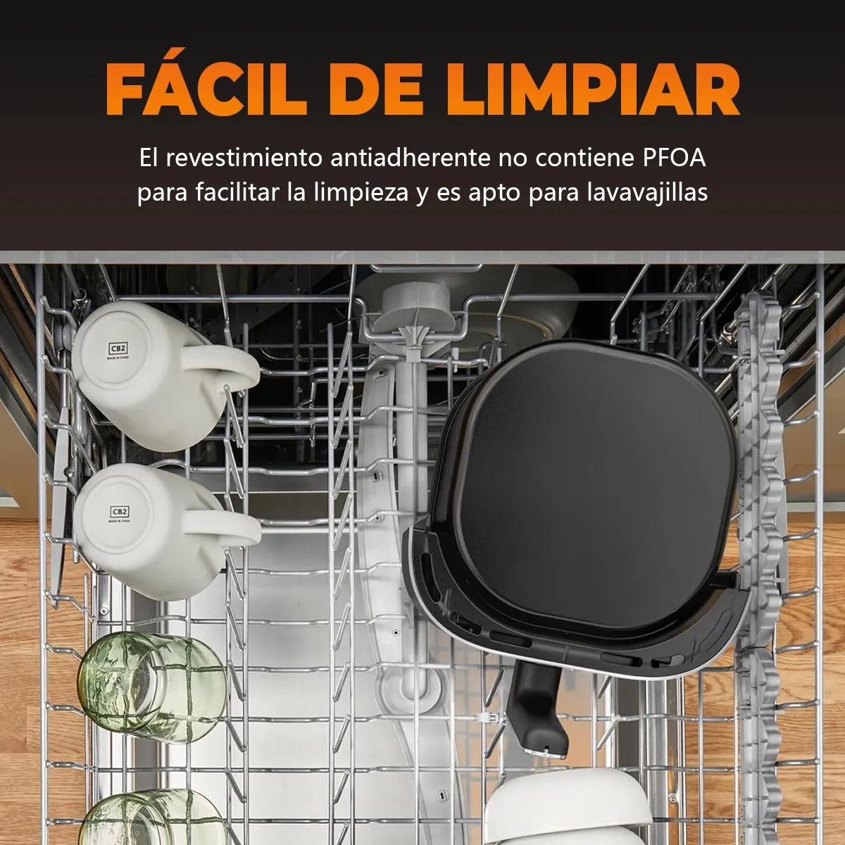 Freidora De Aire 8 En 1 Multifunción Inteligente 8l Negro