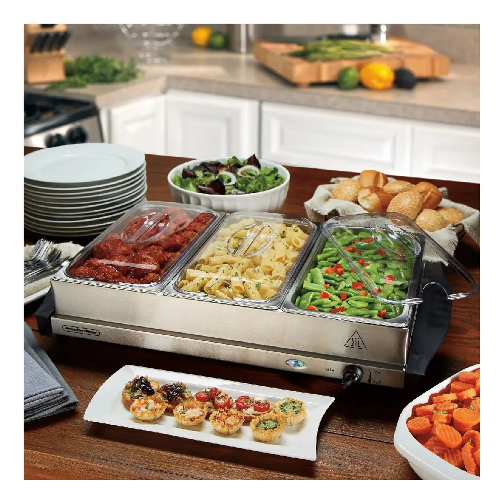 Bandeja Bufetera Proctor Silex 34300 3 Bandejas Plateado