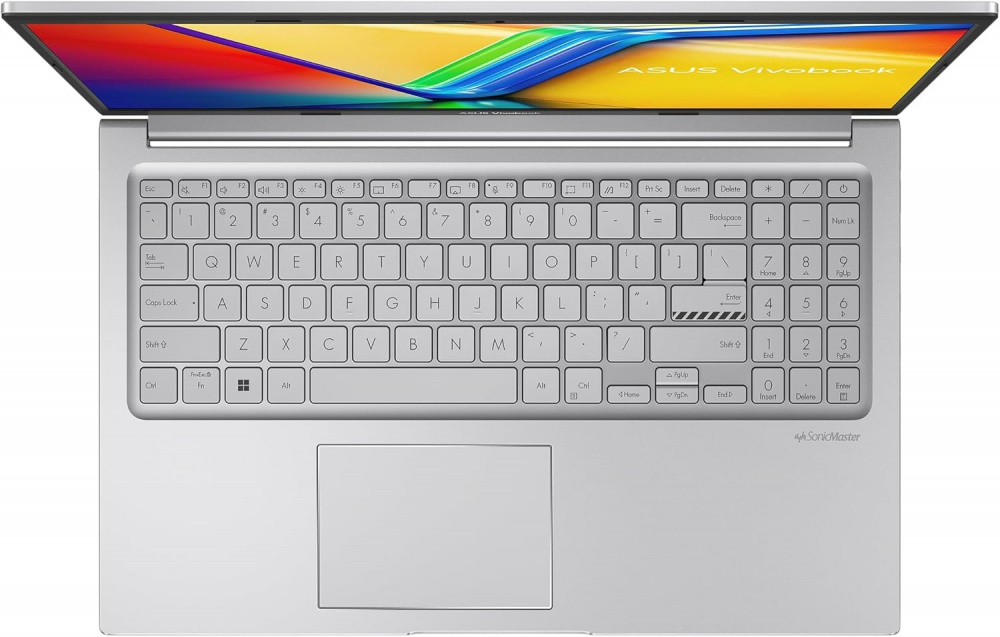 LAPTOP ASUS VIVOBOOK CORE I3 1315U 512GB SSD 8GB DDR4 15.6" FHD TEC/ESP W11H PLATA F1504VA-NJ2533W 90NB10J2-M033N0