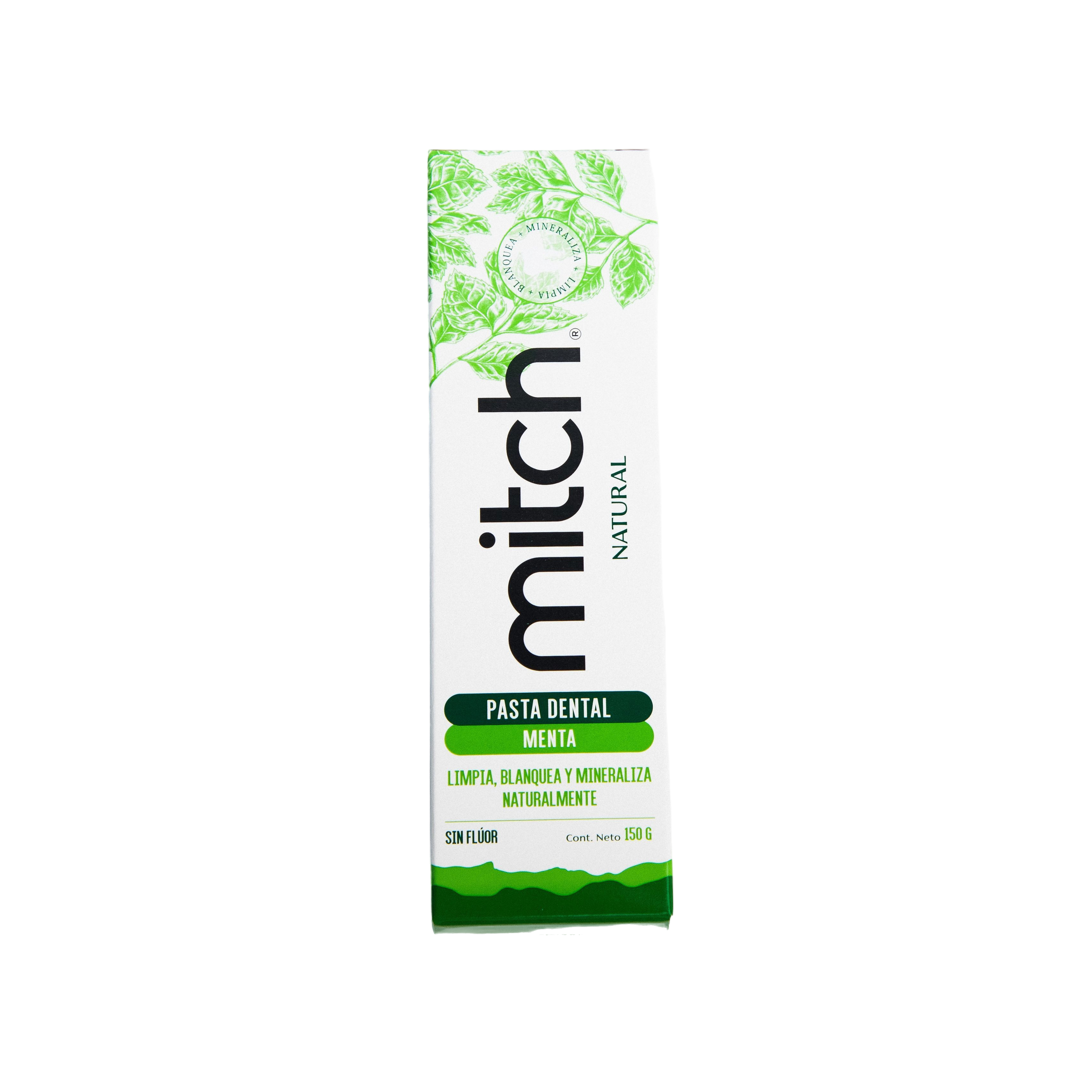Pasta Dental Mitch Sin Fluor 100% Natural Sabor Menta