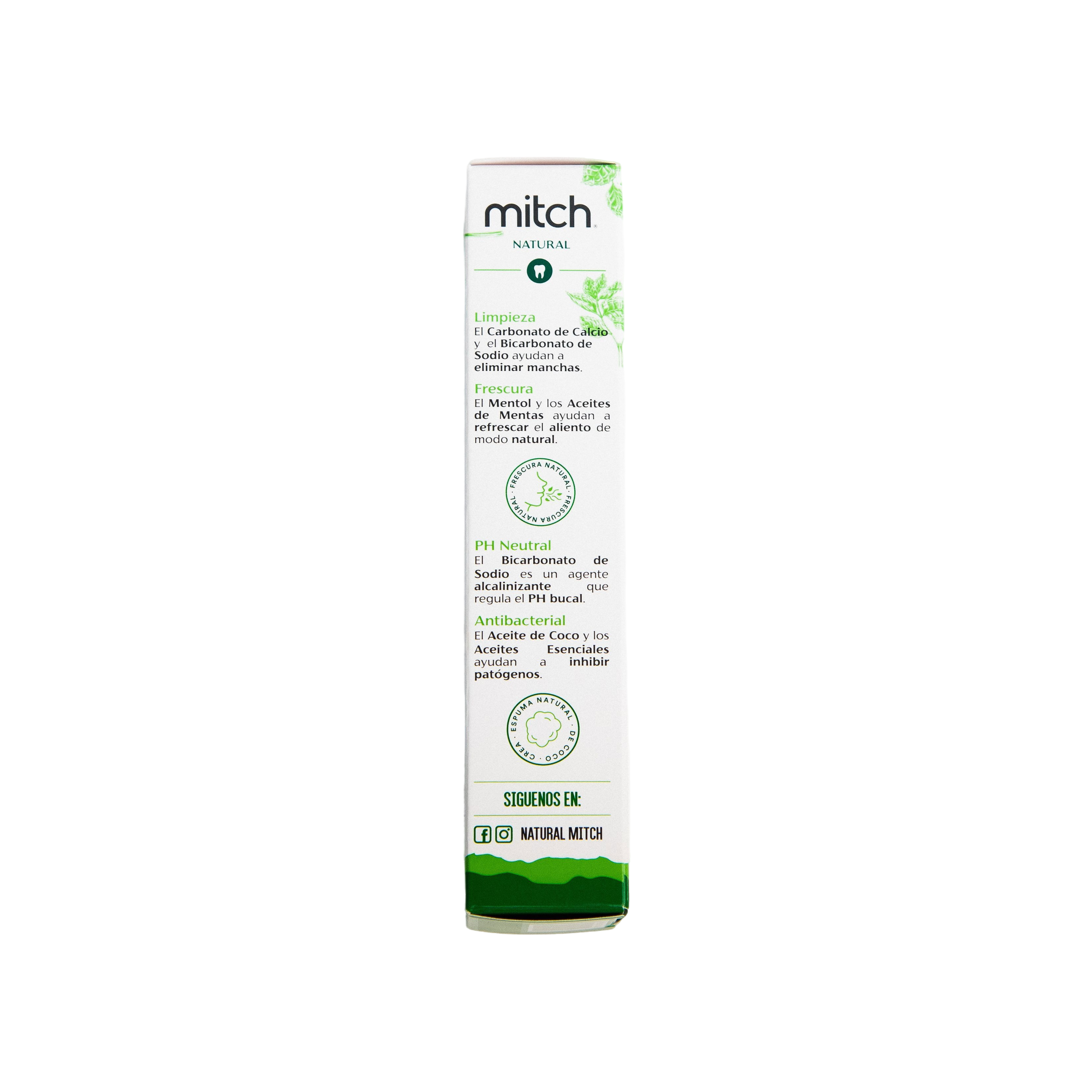 Pasta Dental Mitch Sin Fluor 100% Natural Sabor Menta
