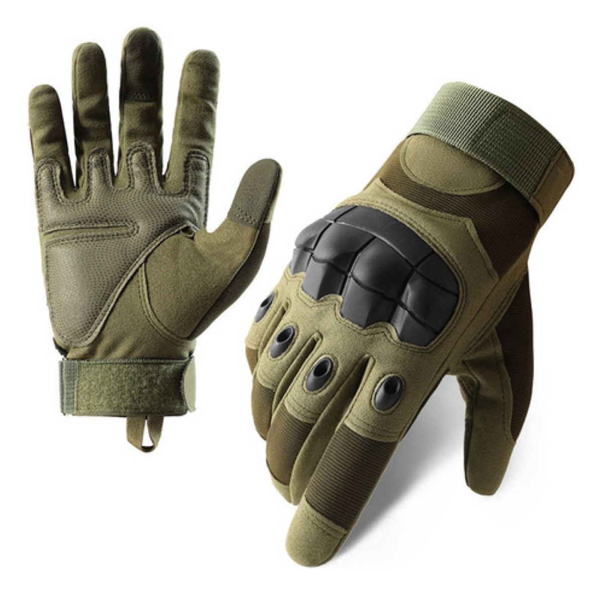 Guantes Tácticos Militares Con Dedos Completos Verde M