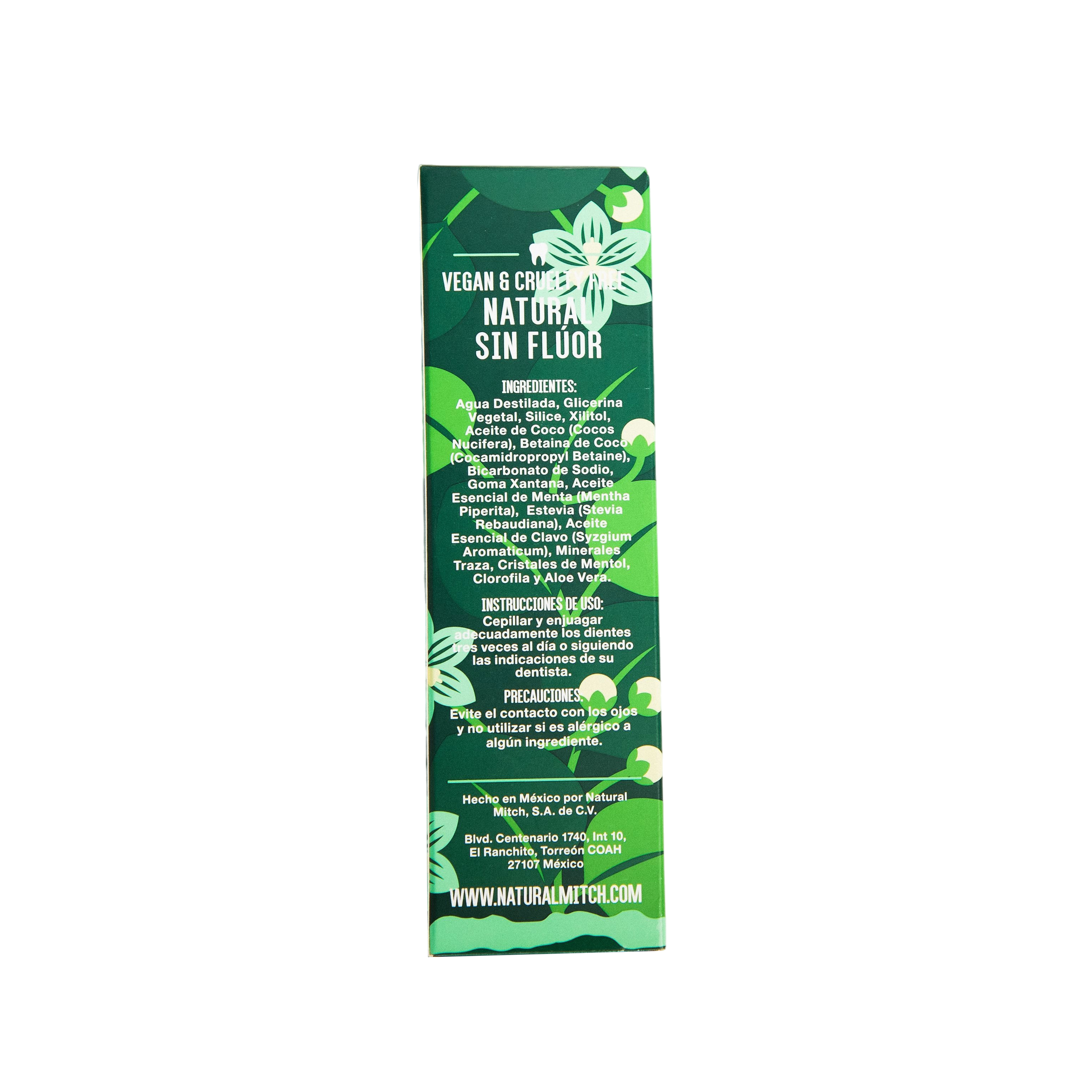 Pasta Dental Mitch Premium Clorofila 100ml Sin Flúor Vegan