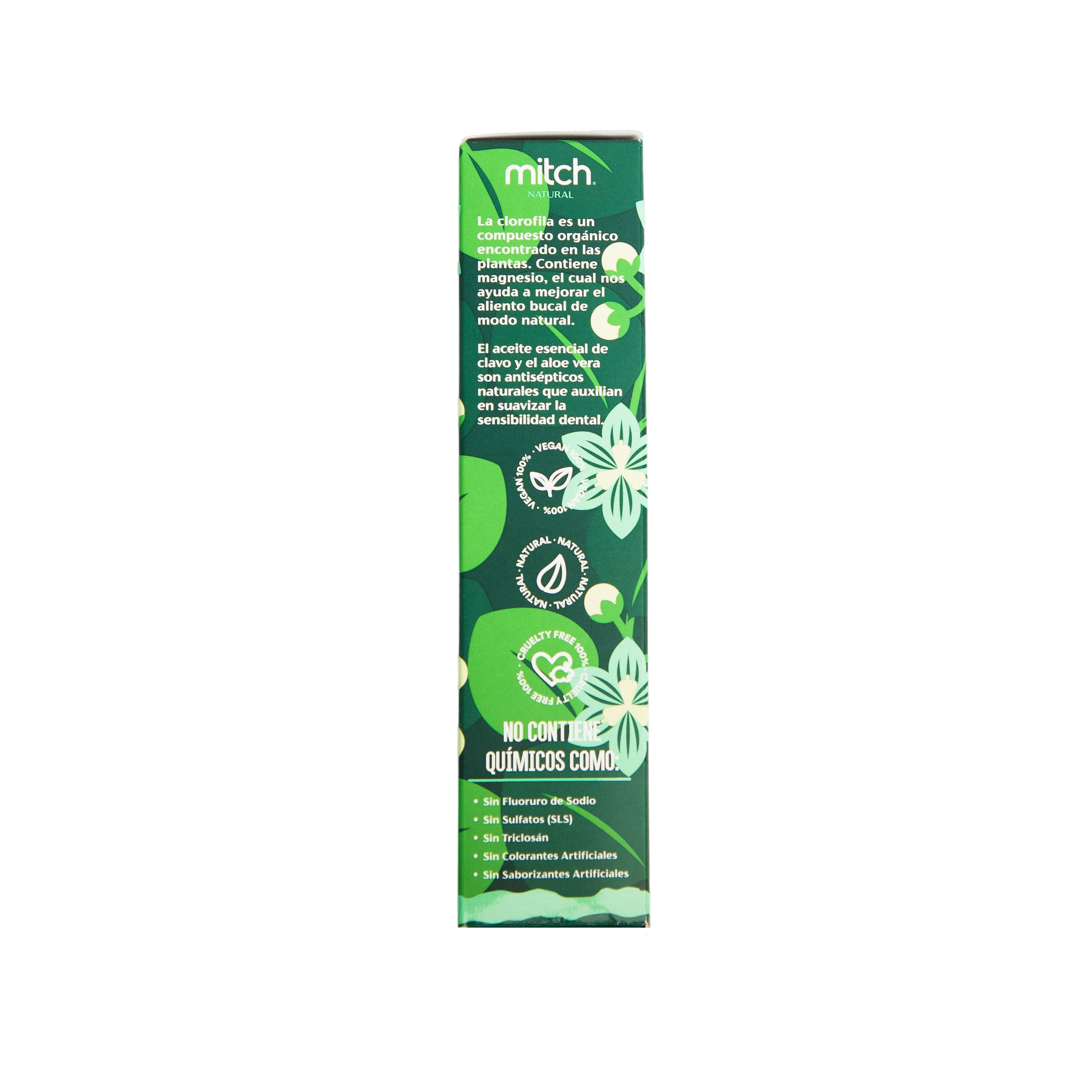 Pasta Dental Mitch Premium Clorofila 100ml Sin Flúor Vegan