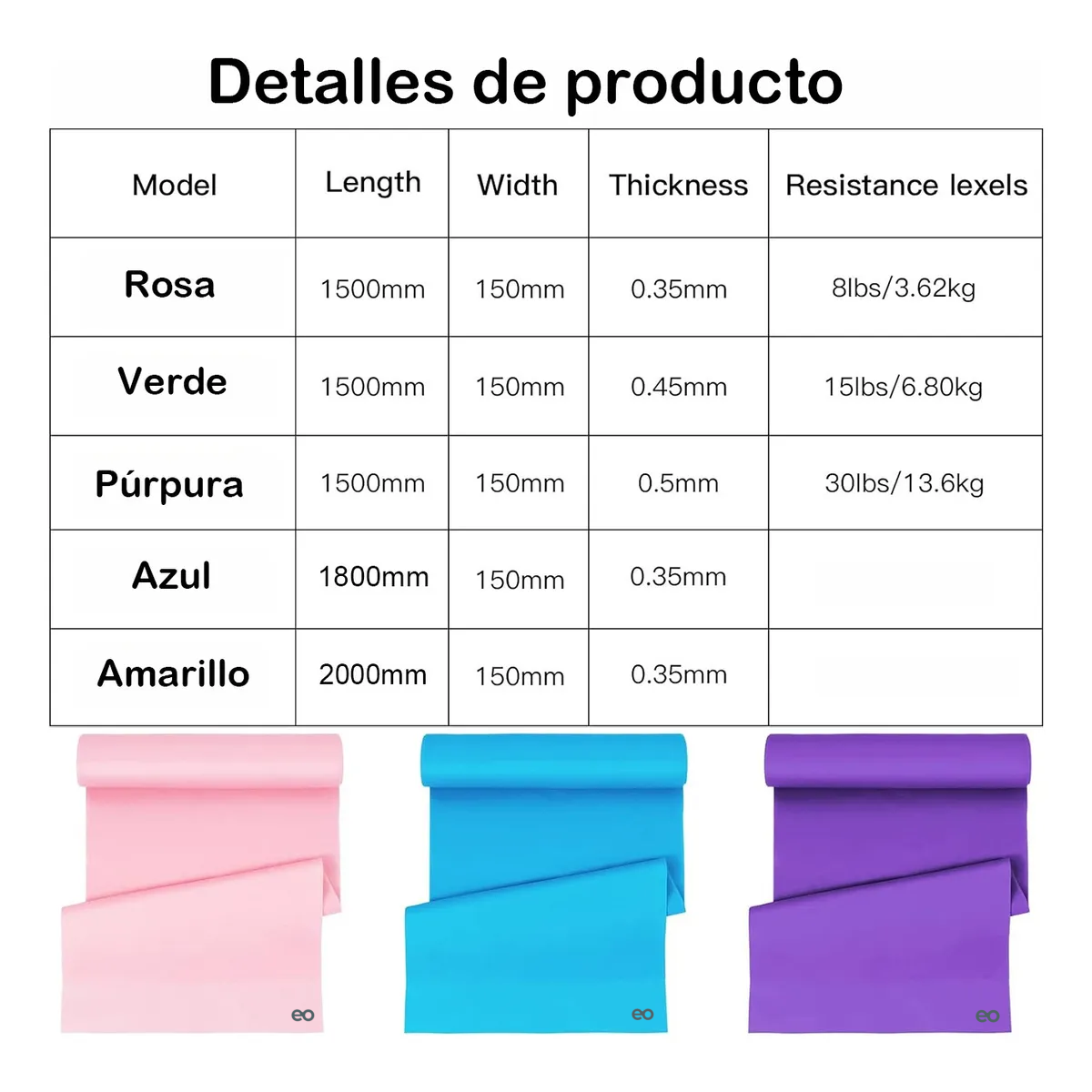 Bandas De Resistencia De Ejercicio Elastica Para Casa 5 Pcs