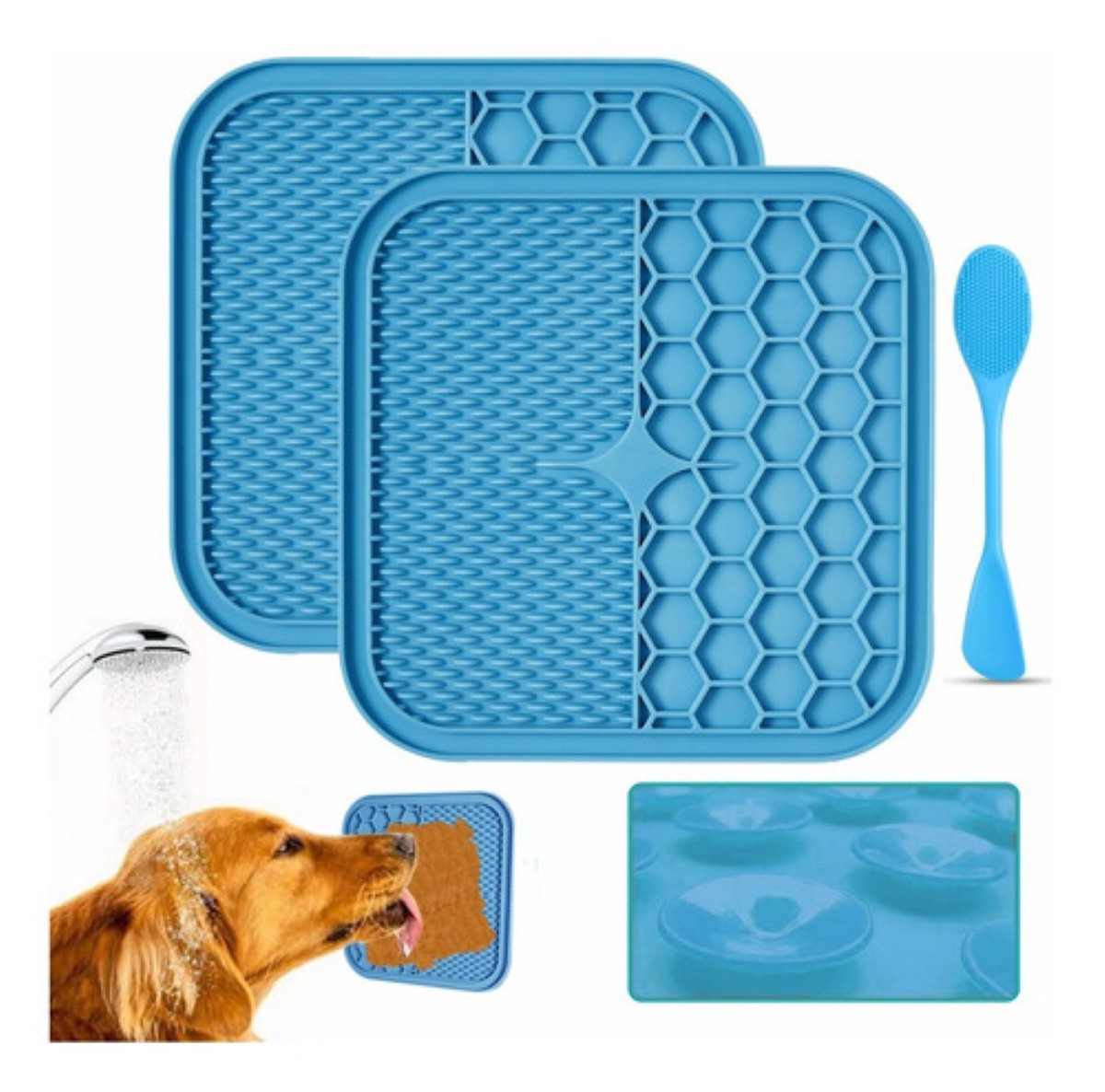 Almohadilla Para Lamer Perro, Plato De Comida Lenta Cachorro Azul