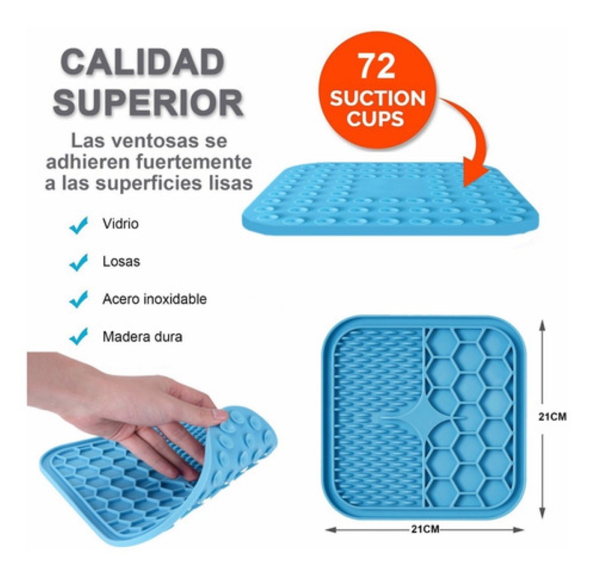 Almohadilla Para Lamer Perro, Plato De Comida Lenta Cachorro Azul