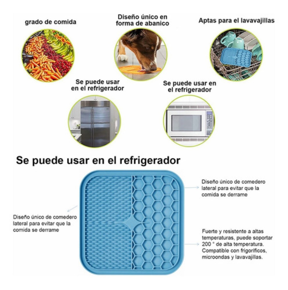 Almohadilla Para Lamer Perro, Plato De Comida Lenta Cachorro Azul