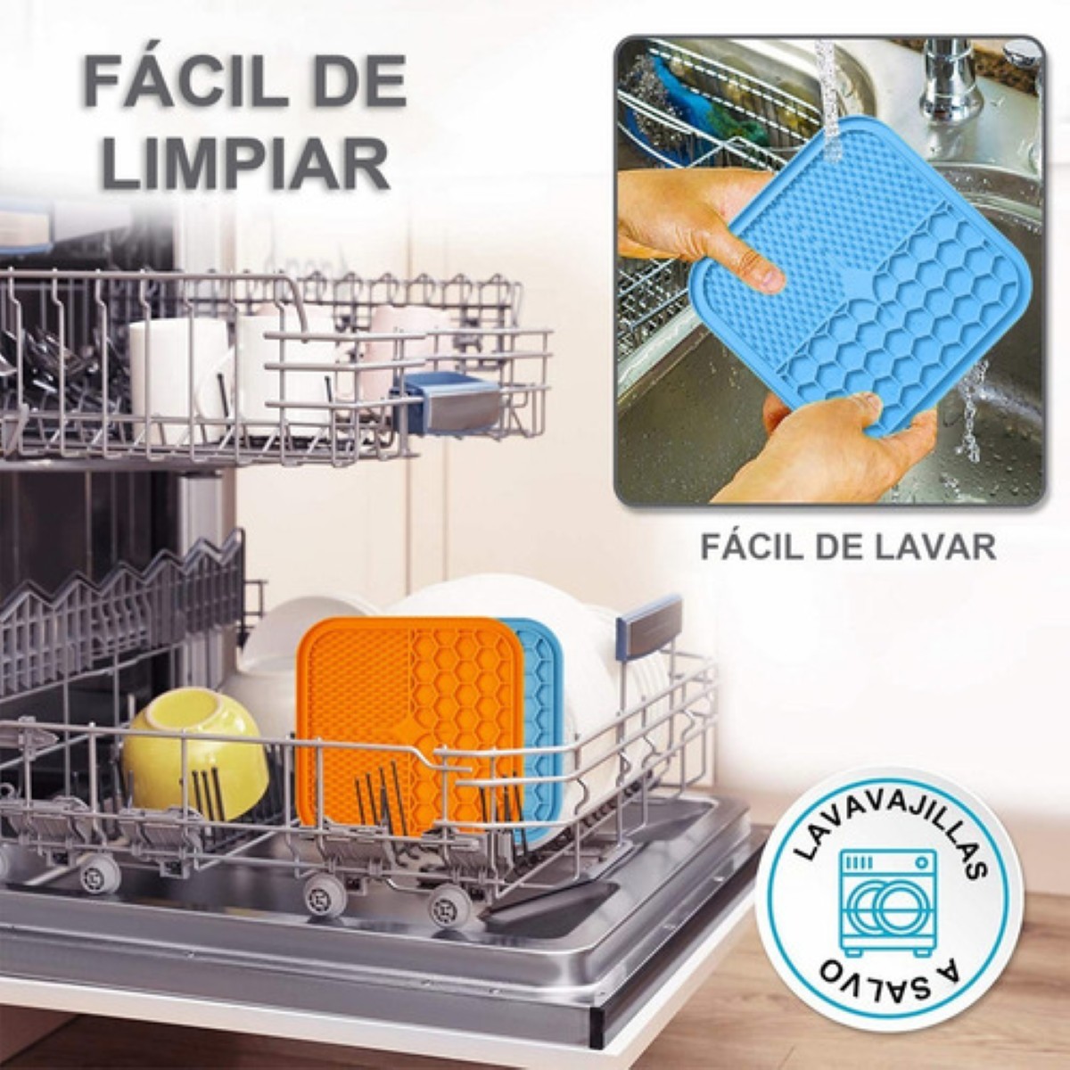 Almohadilla Para Lamer Perro, Plato De Comida Lenta Cachorro Azul