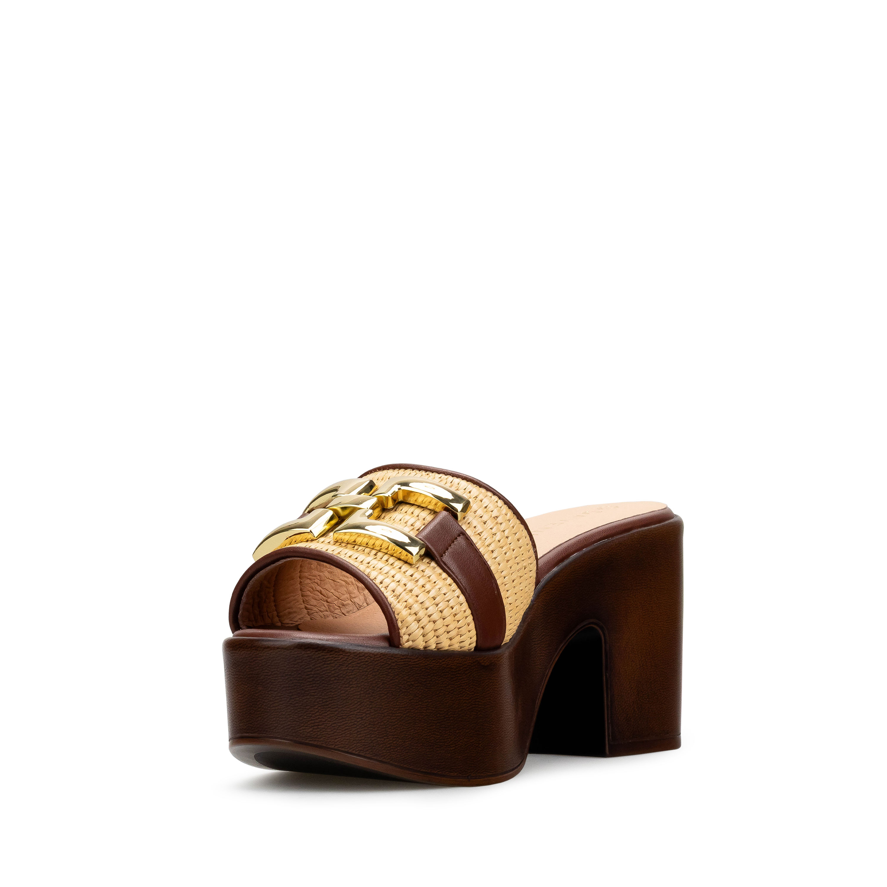 Zapatillas De Tacón Ancho Davenia De Plataforma Mod. Alisa