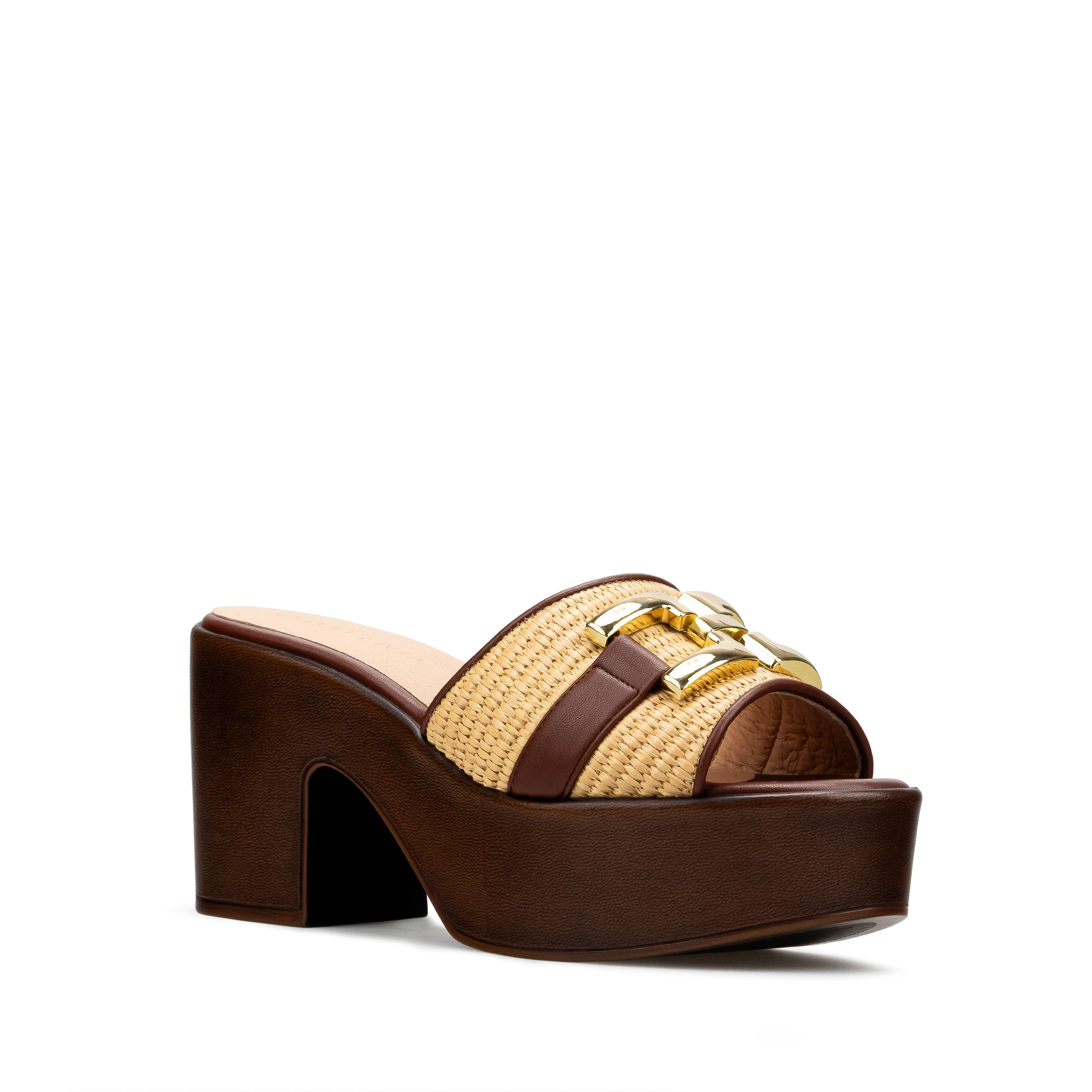 Zapatillas De Tacón Ancho Davenia De Plataforma Mod. Alisa