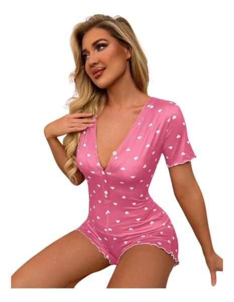 SHEIN Conjunto de ropa lenceria color rosa