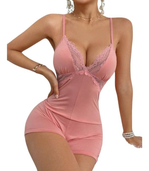 SHEIN Lencería de dormir con encaje elegante para mujer
