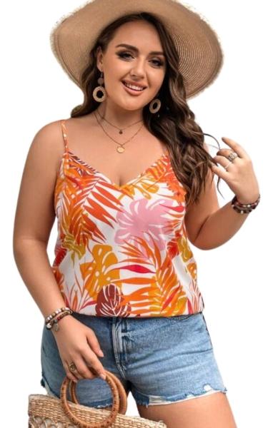 Shein Blusa Top Diseño Floral Talla Grande Moda Mujer