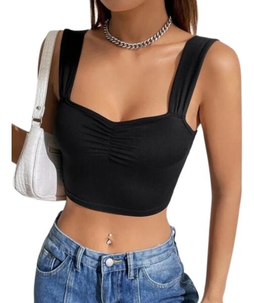 Shein Top Con Tirantes Color Negro Talla Mediana