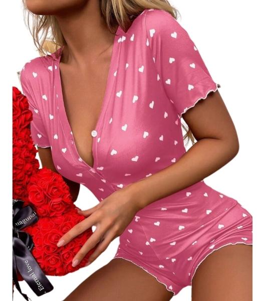 SHEIN Conjunto de ropa lenceria color rosa