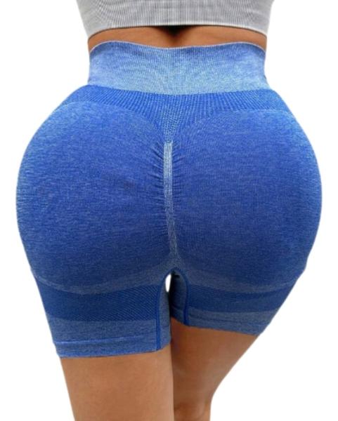 SHEIN Short Deportivo Gym Leggins Azul Moda Mujer Talla S/M