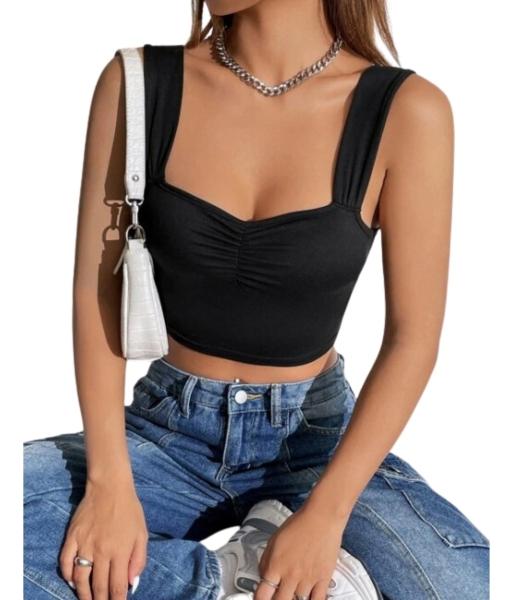 Shein Top Con Tirantes Color Negro Talla Mediana