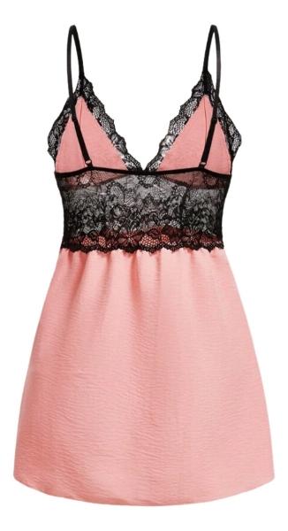 SHEIN Vestido De Dormir Para Mujeres Con Paneles De Encaje