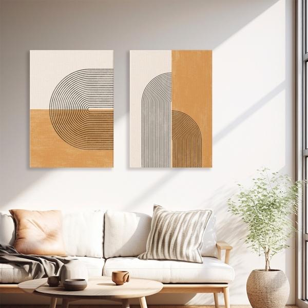 Set De Cuadros Canvas Minimalistas Abstractos Elegantes