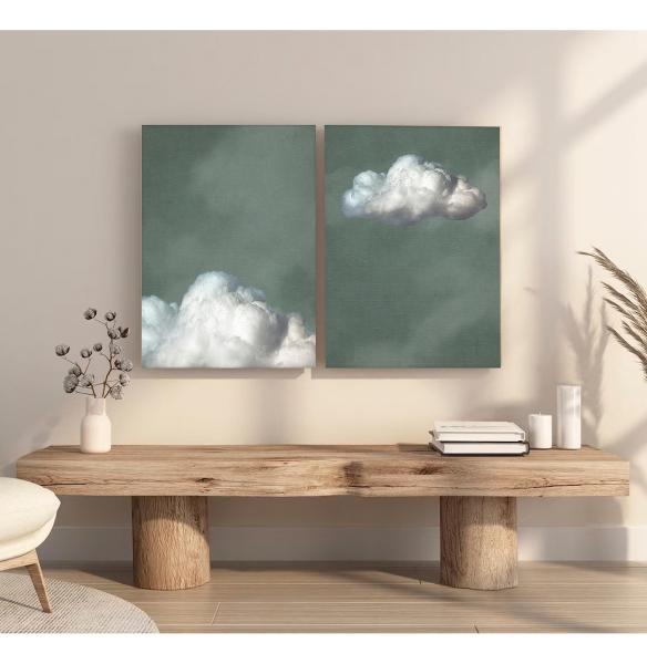 Set Cuadros Nubes Cielo Arte Original Moderno Canvas 30x45cu