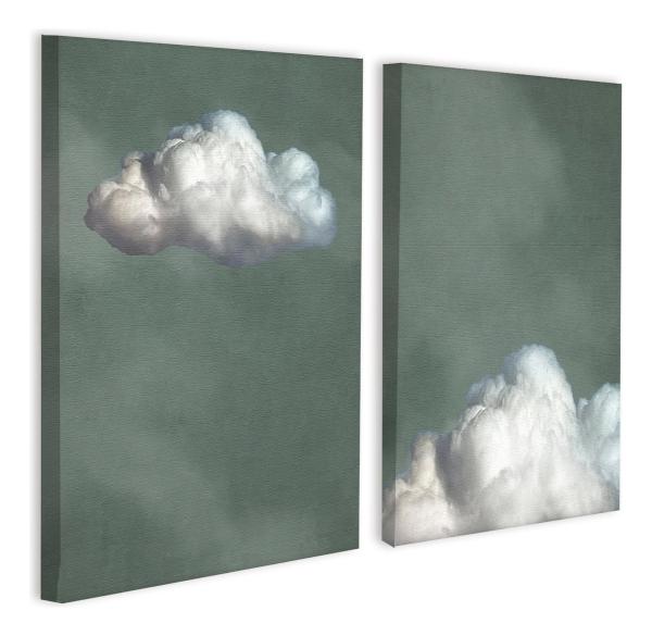 Set Cuadros Nubes Cielo Arte Original Moderno Canvas 30x45cu