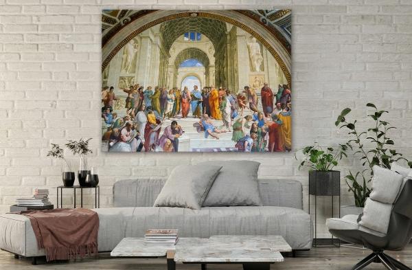Cuadro Escuela De Atenas En Lienzo Canvas Con Bastidor Arte