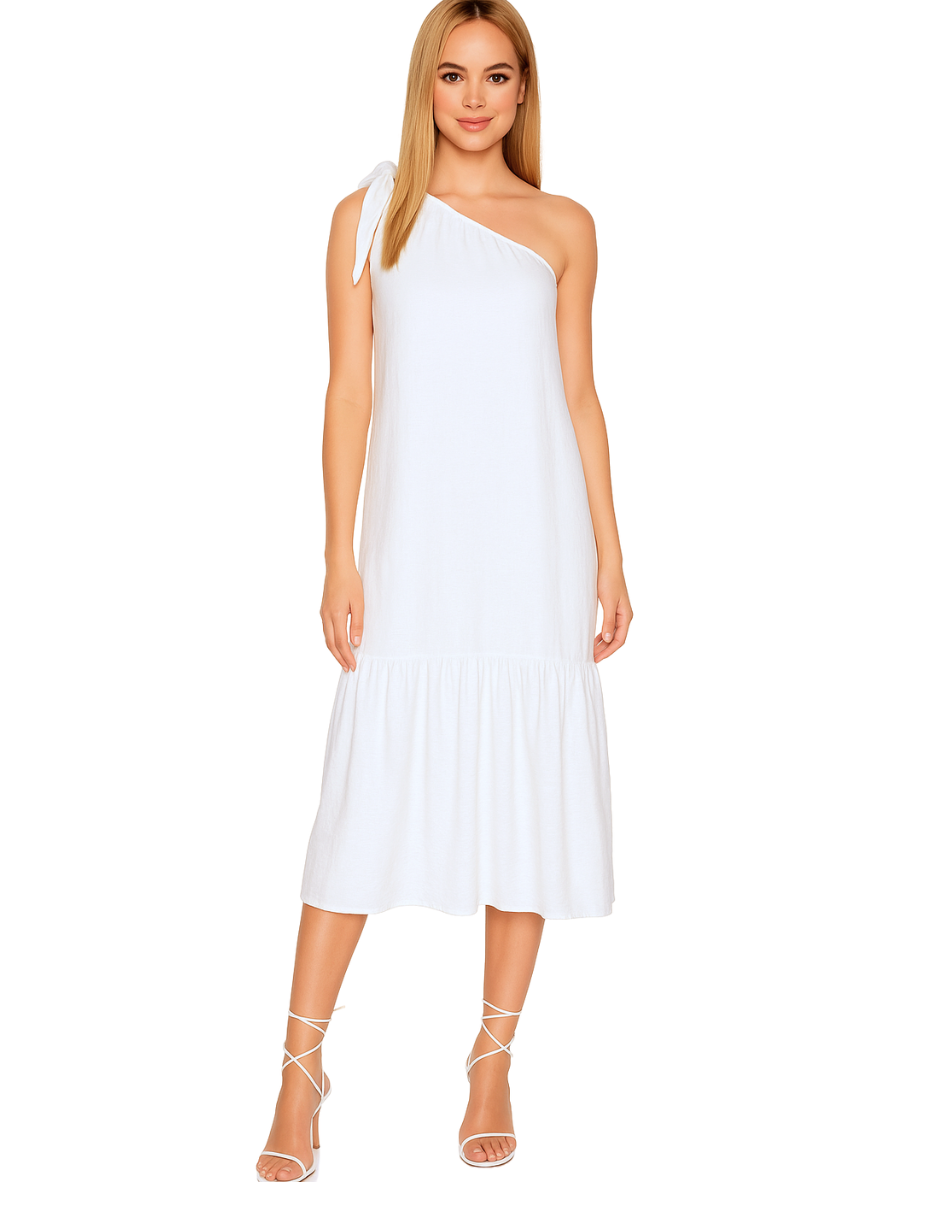 Vestido asimétrico Spiral J&B Blanco