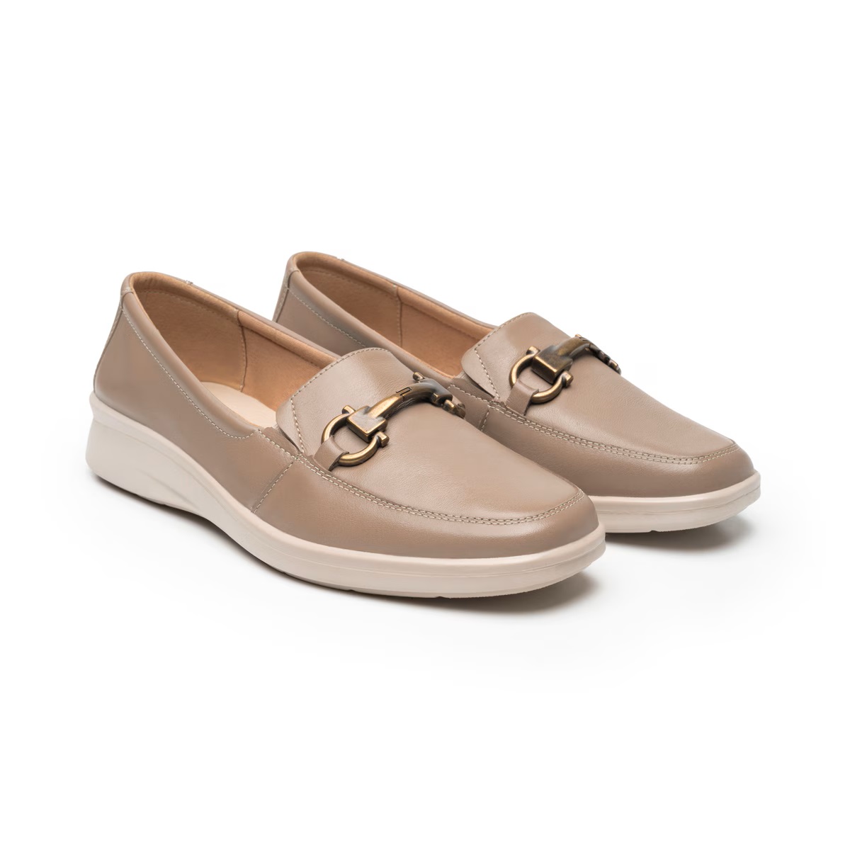 Zapatos Flexi Mujer Casual Con Herraje Piel 124502Taupe