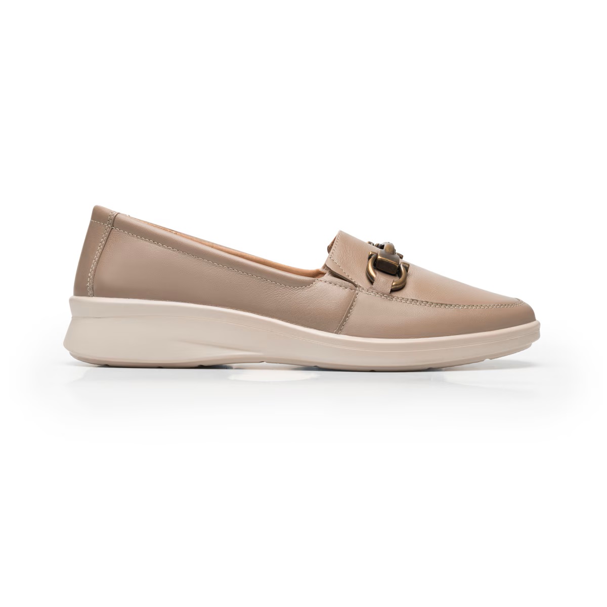 Zapatos Flexi Mujer Casual Con Herraje Piel 124502Taupe