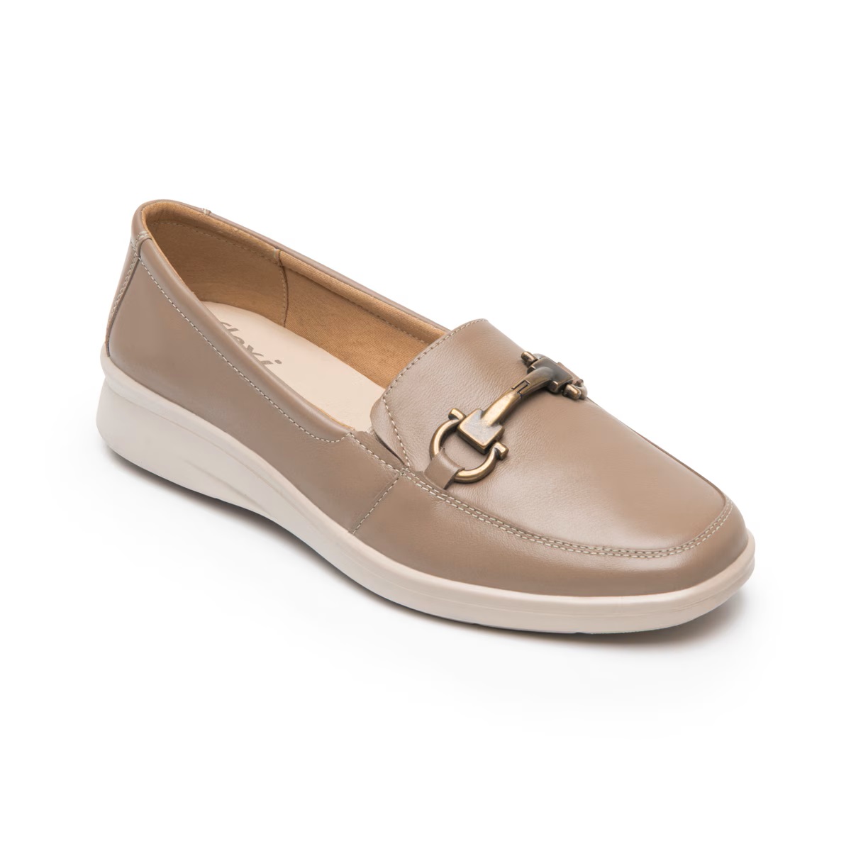 Zapatos Flexi Mujer Casual Con Herraje Piel 124502Taupe