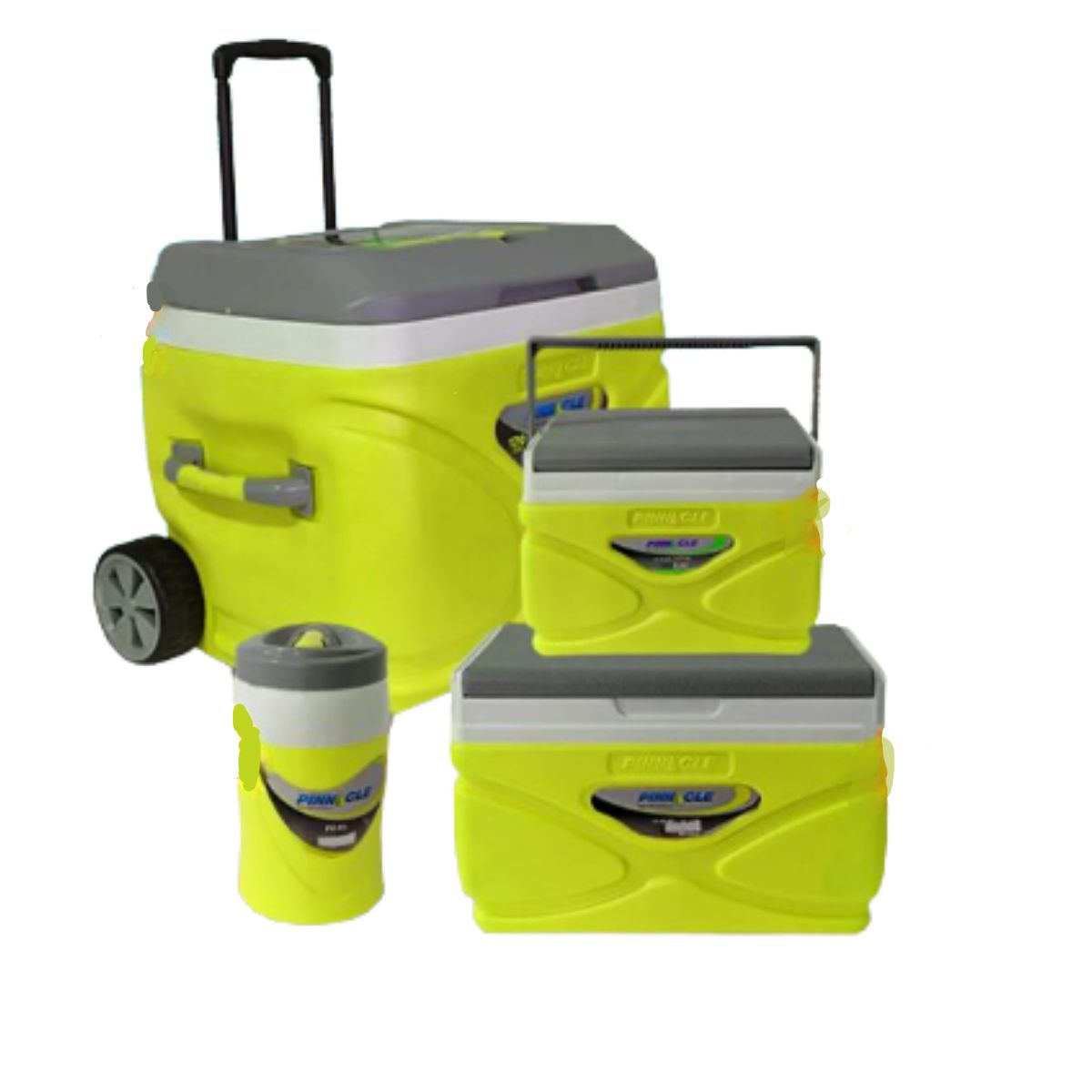 Hieleras 30lts C/ Ruedas, 11 Y 4.5lts Termo 1 Lt Pinnacle Verde Lima