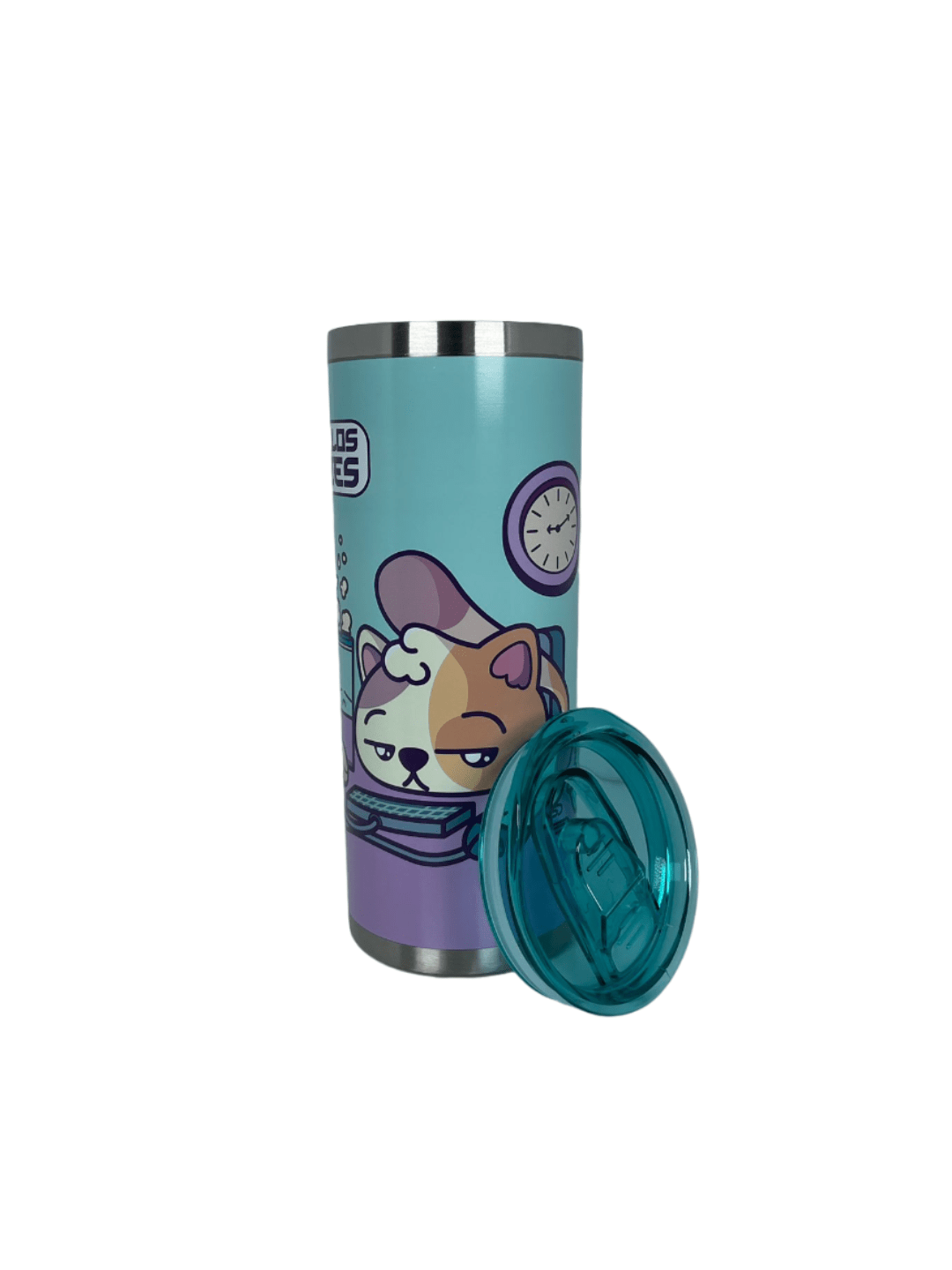Termo Metálico de Acero Inoxidable de 591 ml Odio Los Lunes Ya Me Quiero Ir - Chido Kawaii