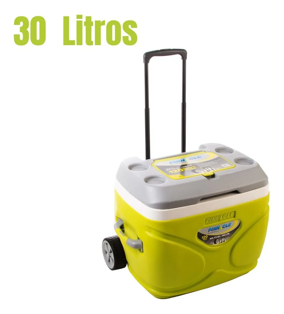 Hieleras 30lts C/ Ruedas, 11 Y 4.5lts Termo 1 Lt Pinnacle Verde Lima