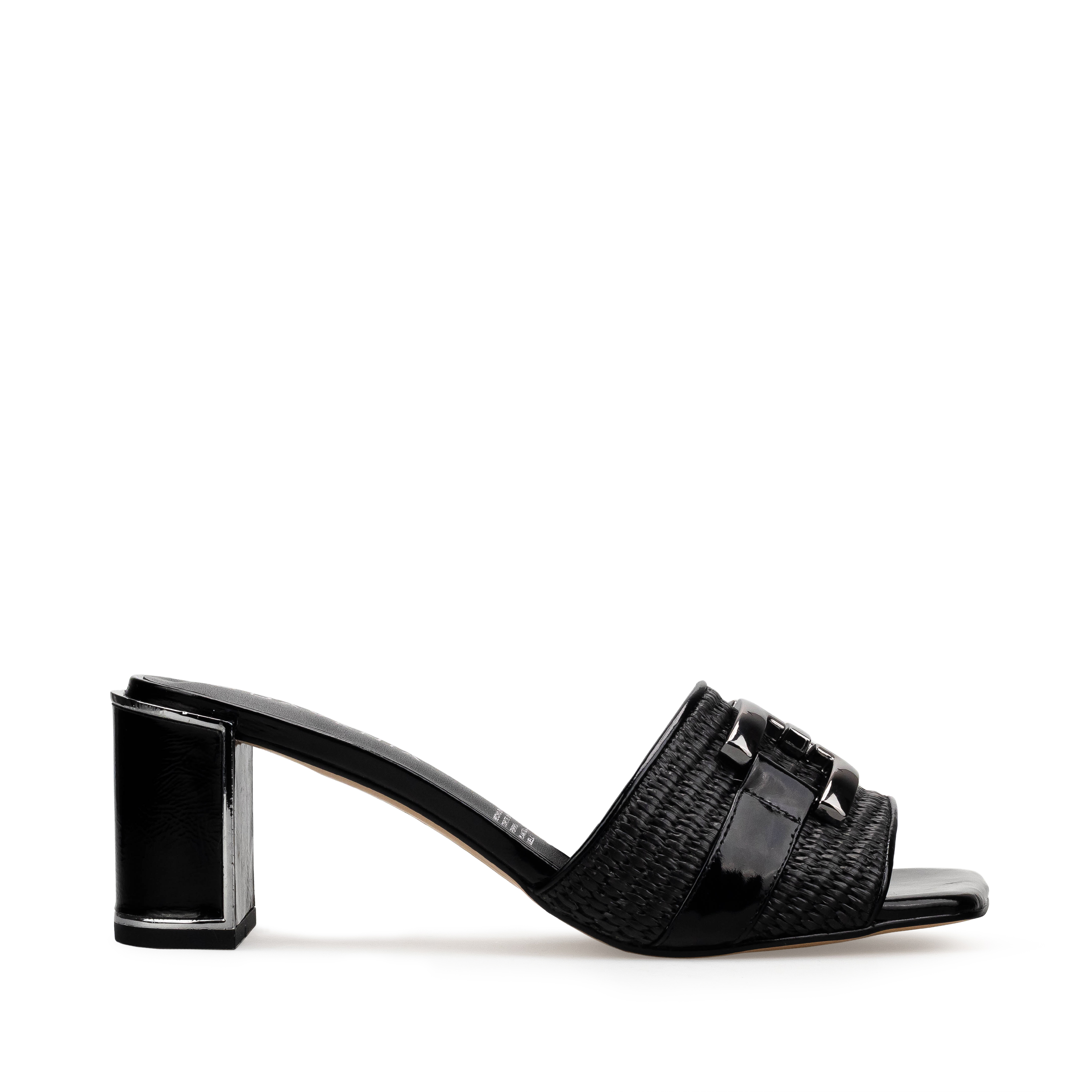 Zapatillas De Tacón Davenia De Piel Sandalia Para Dama Aida Negro
