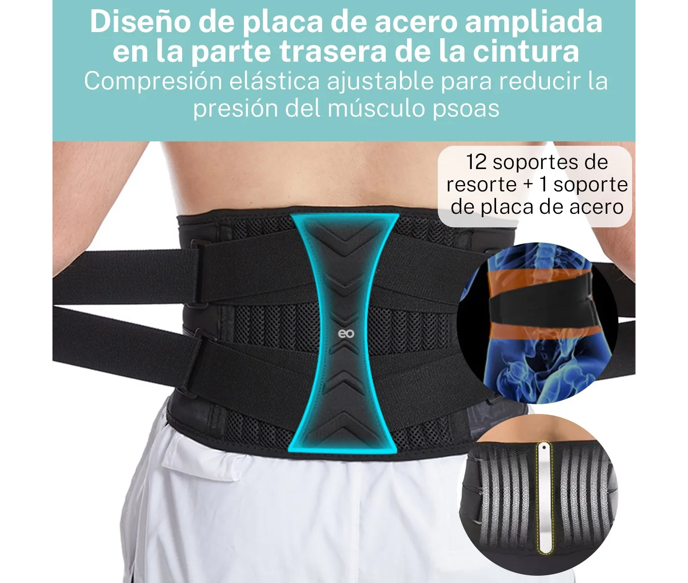 Cinturón De Apoyo Lumbar Faja Ideal Pará Carga Y Trabajo Talla: XL