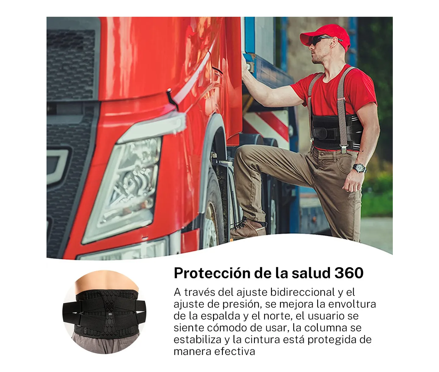 Cinturón De Apoyo Lumbar Faja Ideal Pará Carga Y Trabajo Talla: XL