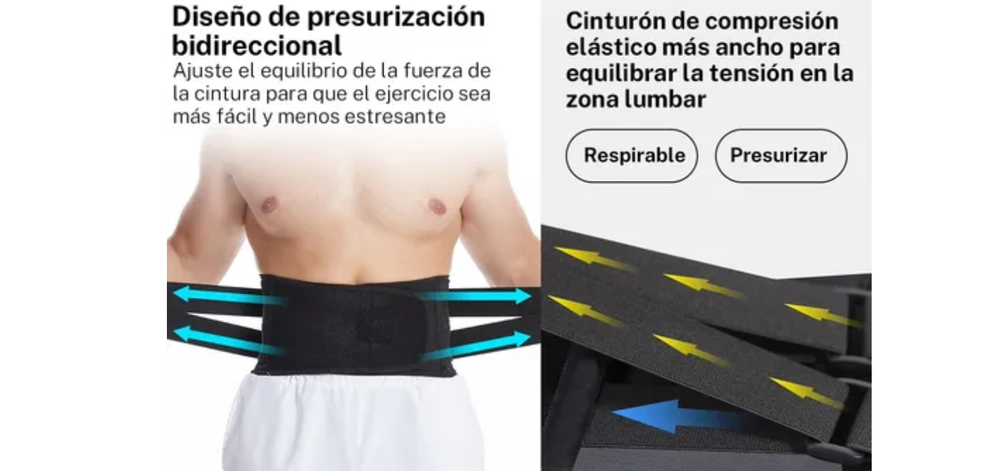 Cinturón De Apoyo Lumbar Faja Ideal Pará Carga Y Trabajo Talla: XL