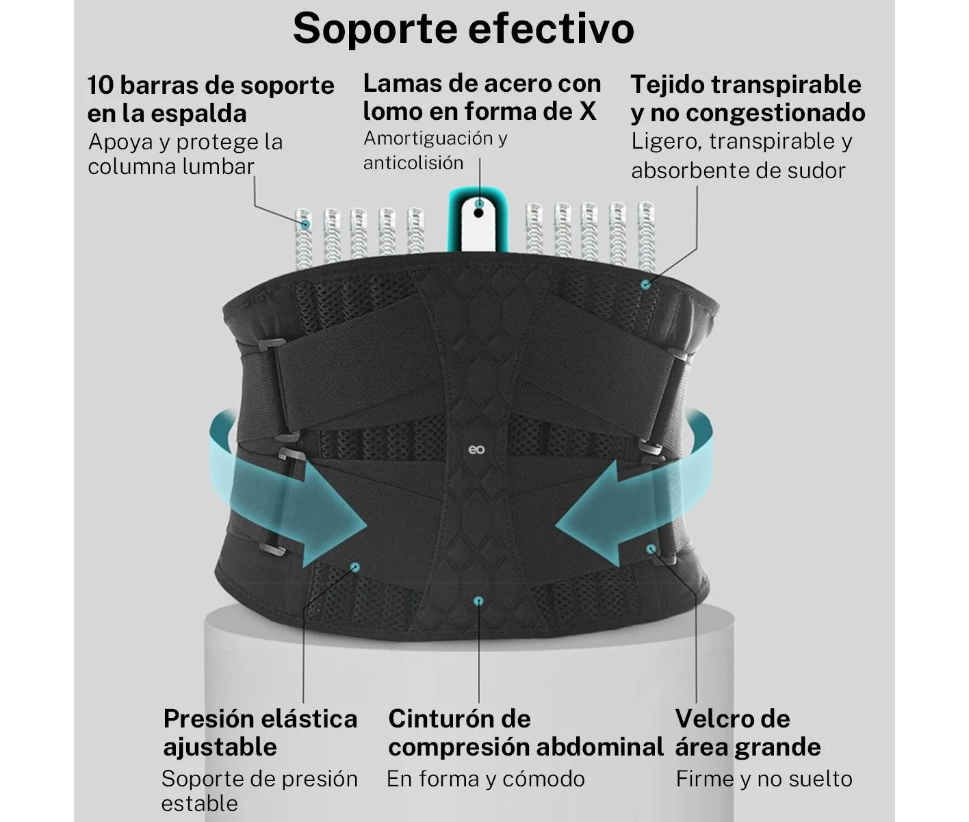 Cinturón De Apoyo Lumbar Faja Ideal Pará Carga Y Trabajo Talla: XL