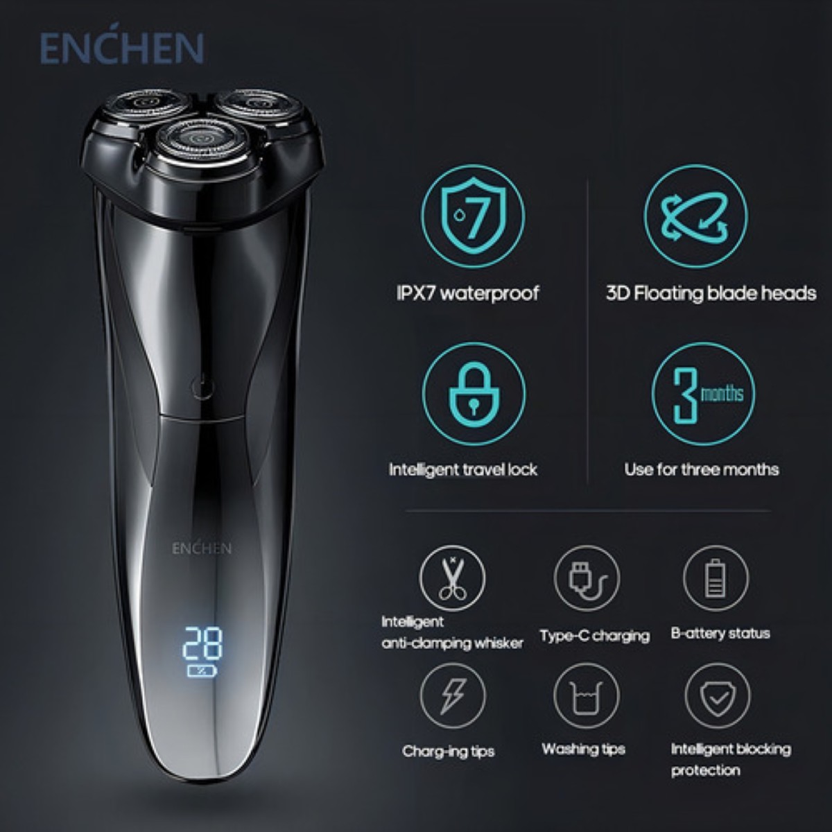 Rasuradora Enchen Blackstone 3D negra