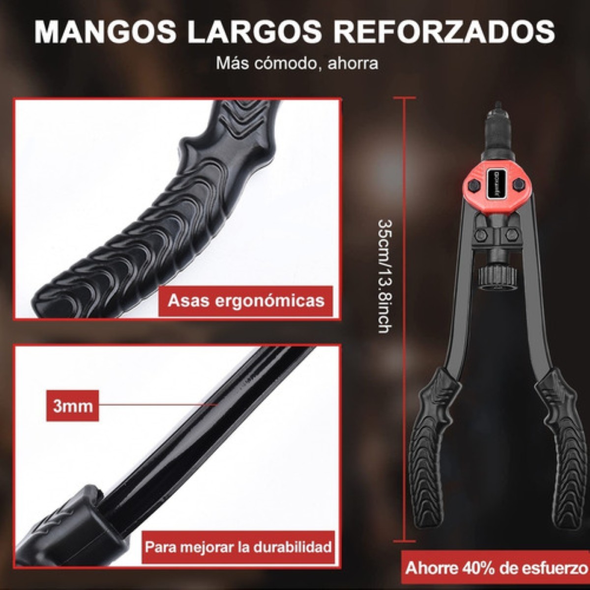 Remachadora Para Tuercas De Manual Profesional Remache Negro