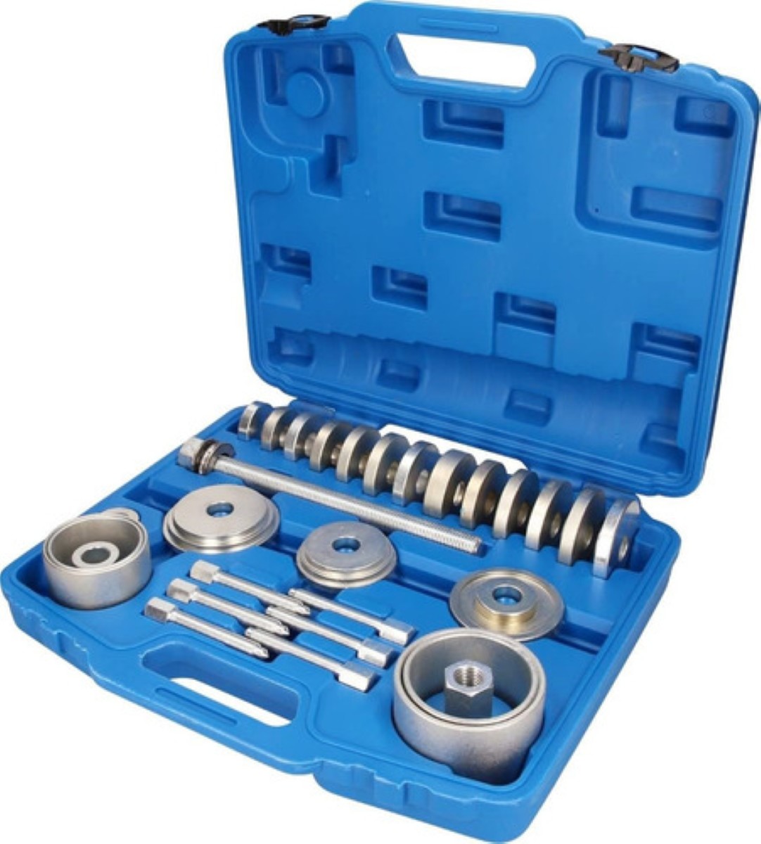Extractor De Baleros Y Tazas Cojinetes De Automotriz 31 Pcs Estuche Azul Herramientas plata 